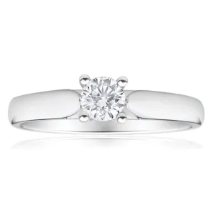 9ct White Gold Solitaire Ring With 0.30 Carat 4 Claw Set Diamond Shiels