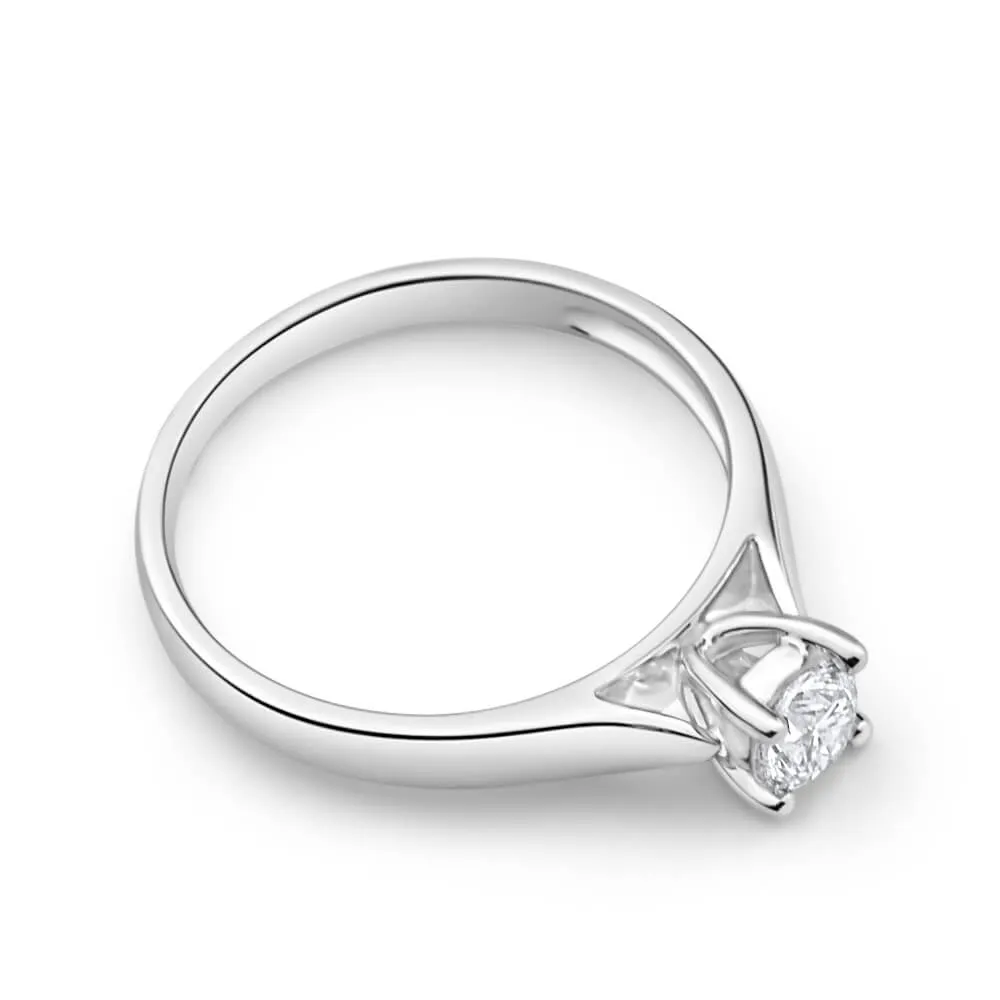 9ct White Gold Solitaire Ring With 0.30 Carat 4 Claw Set Diamond Shiels
