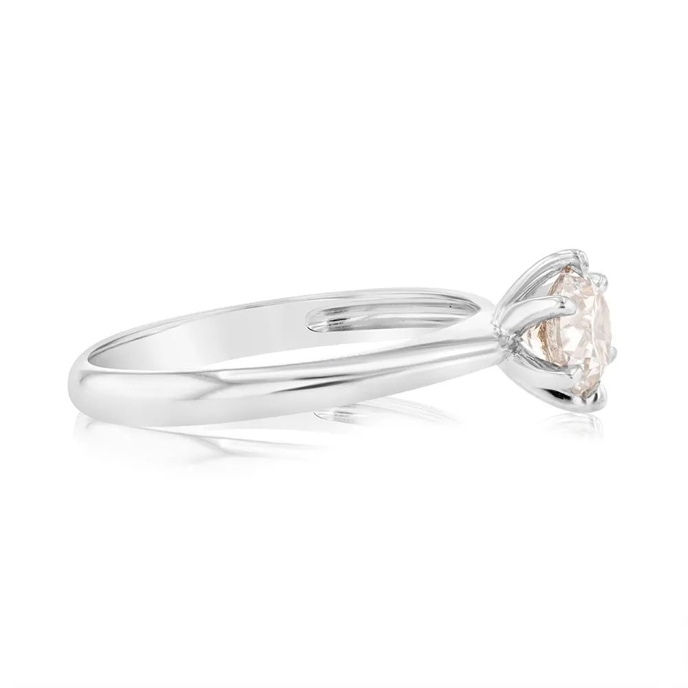 9ct White Gold Solitaire Ring With 1 Carat Australian Diamond Shiels