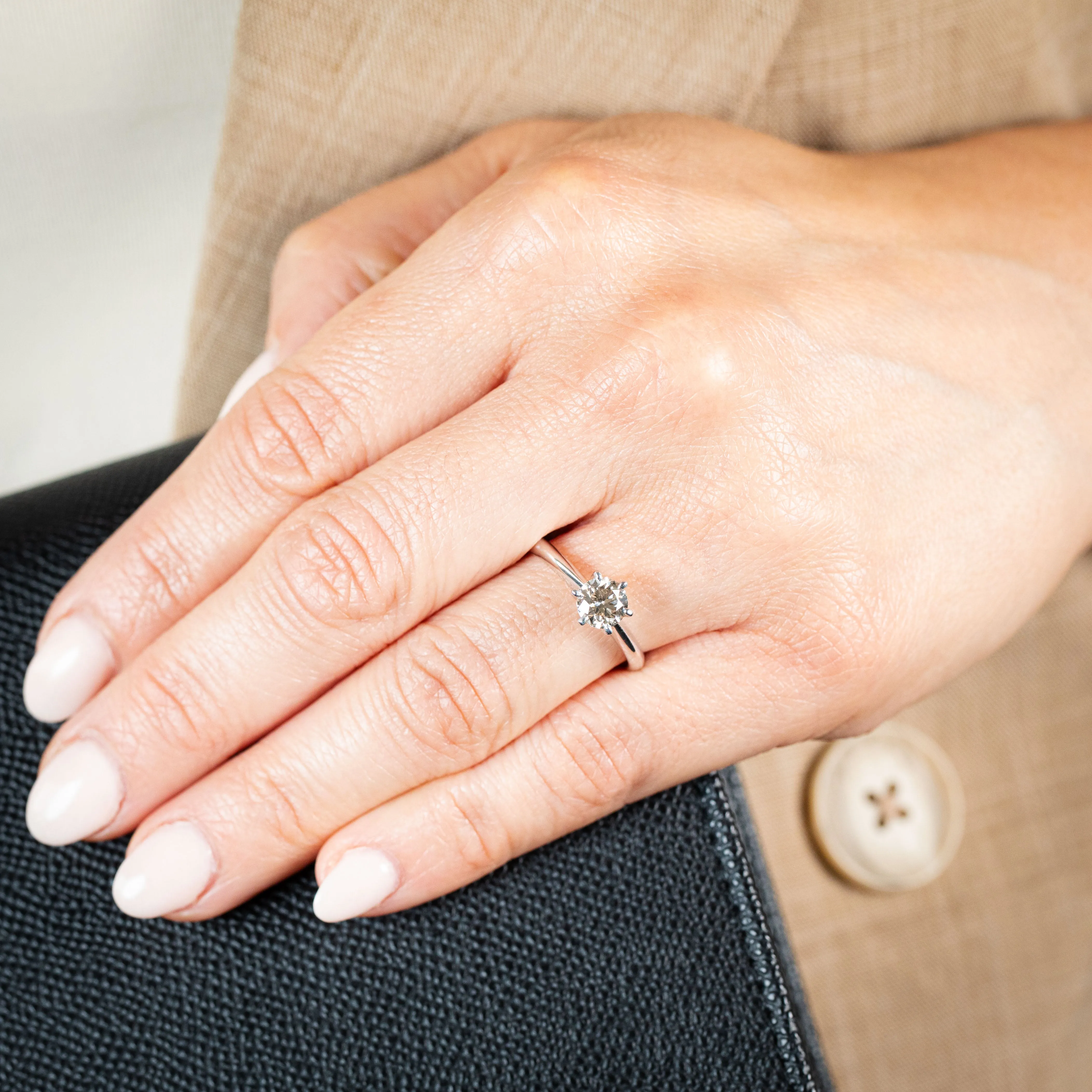 9ct White Gold Solitaire Ring With 1 Carat Australian Diamond Shiels