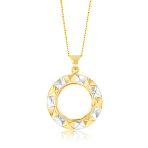 9ct Yellow And White Gold Geometric Pattern Circle Of Life Pendant Shiels