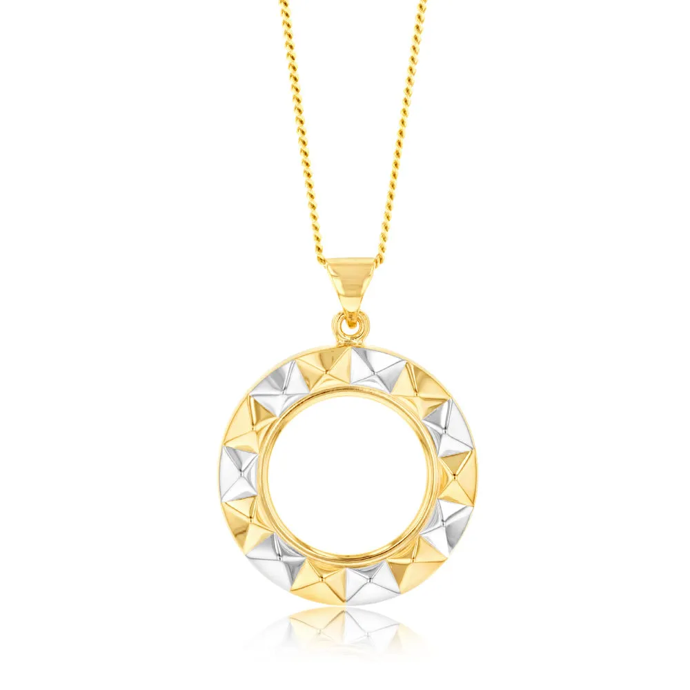 9ct Yellow And White Gold Geometric Pattern Circle Of Life Pendant Shiels