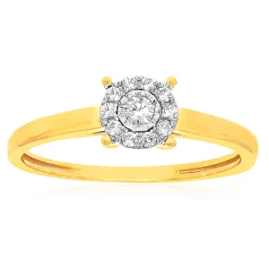9ct Yellow Gold 0.10 Carat Diamond Ring Shiels