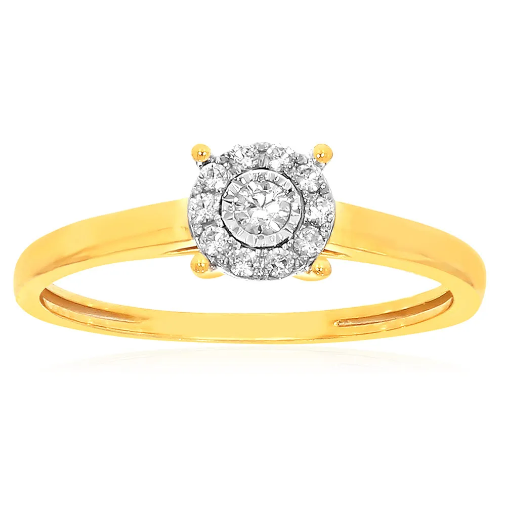 9ct Yellow Gold 0.10 Carat Diamond Ring Shiels