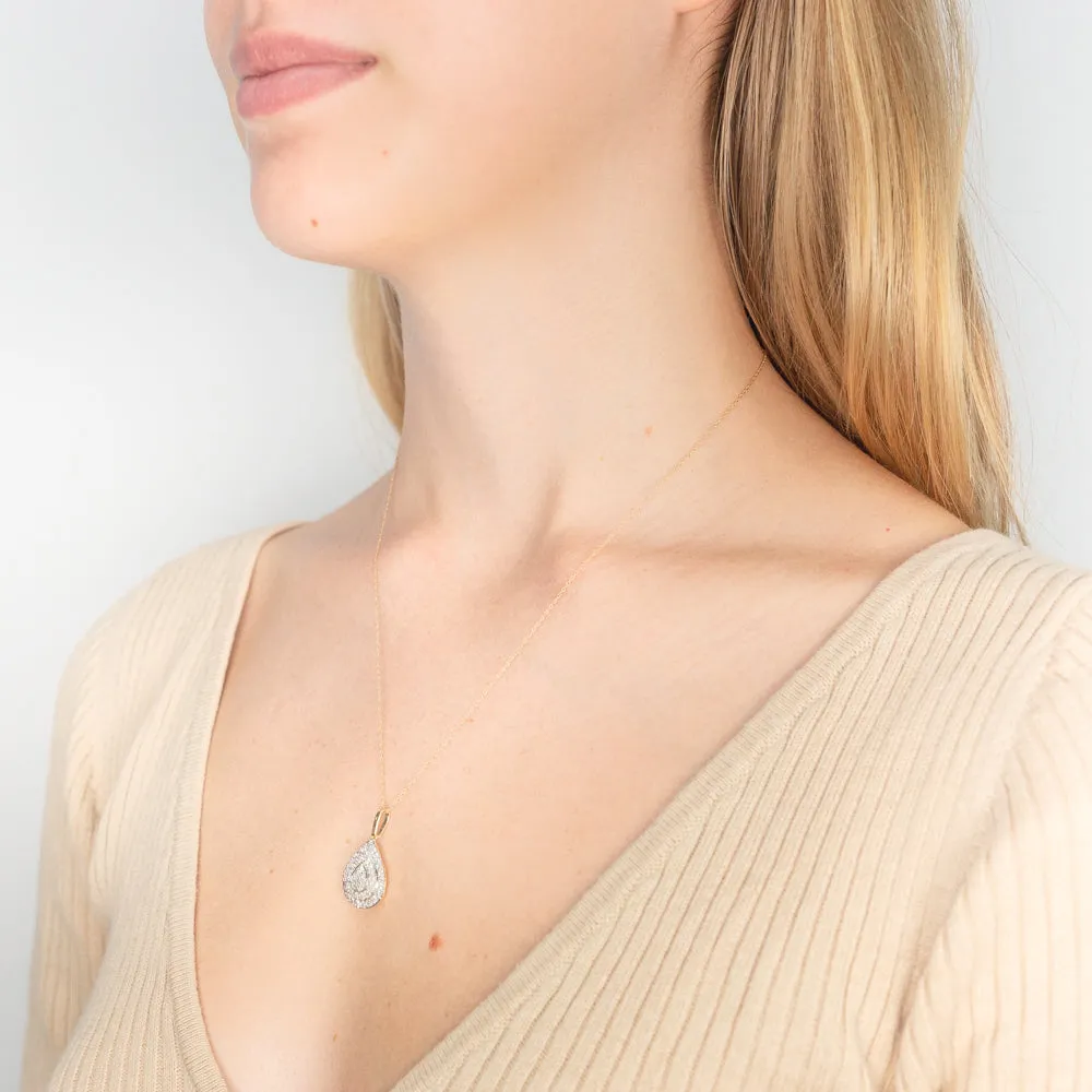 9ct Yellow Gold 1 Carat Diamond Pendant on 45cm Chain Shiels