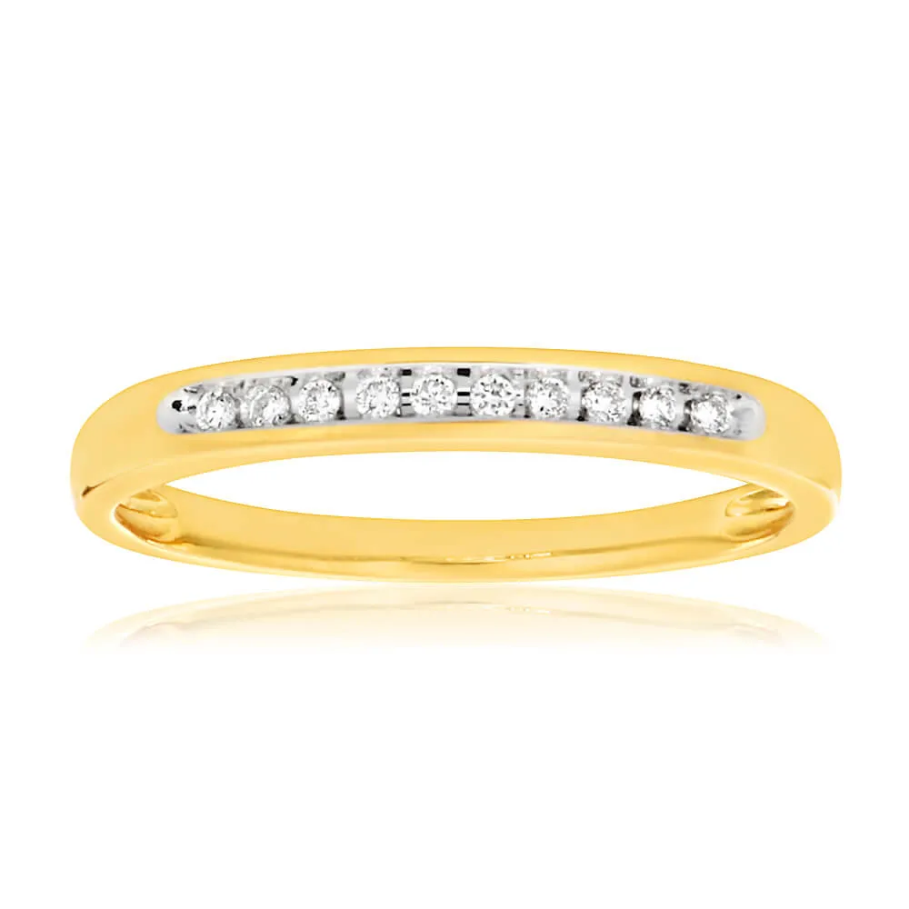9ct Yellow Gold 10 Diamonds Eternity Ring Shiels