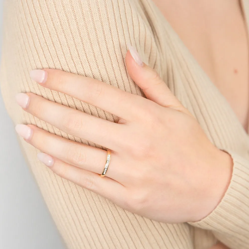 9ct Yellow Gold 10 Diamonds Eternity Ring Shiels