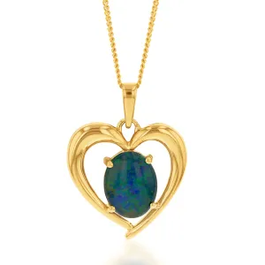 9ct Yellow Gold 10x8mm Heart Pendant Shiels