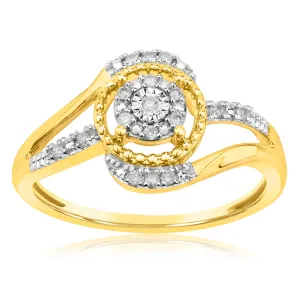 9ct Yellow Gold 1/10 Carat Diamond Dress Ring Shiels