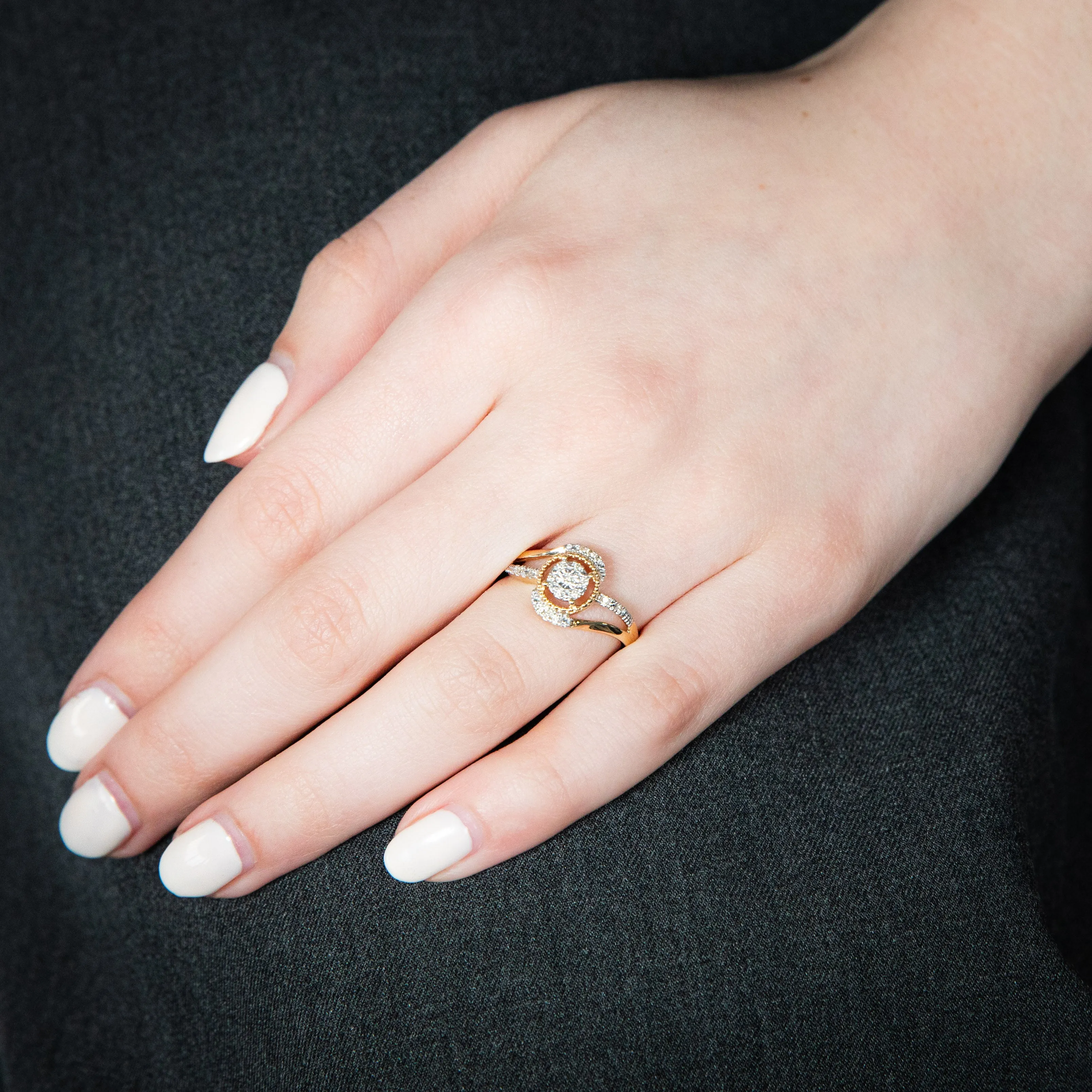 9ct Yellow Gold 1/10 Carat Diamond Dress Ring Shiels