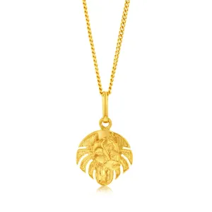 9ct Yellow Gold 11mm Lion Pendant Shiels