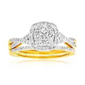 9ct Yellow Gold 1/2 Carat Diamond Bridal set Shiels