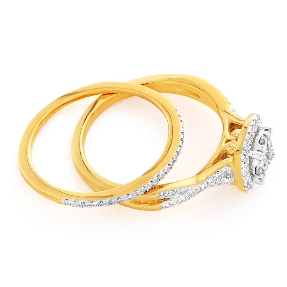9ct Yellow Gold 1/2 Carat Diamond Bridal set Shiels