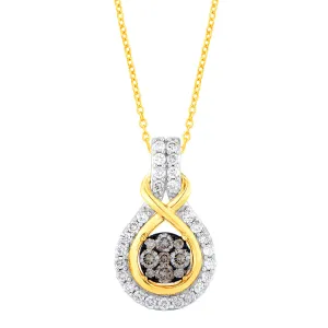 9ct Yellow Gold 1/2 Carat Diamond Pendant with 36 Australian Diamonds on 9ct 45cm Chain Shiels