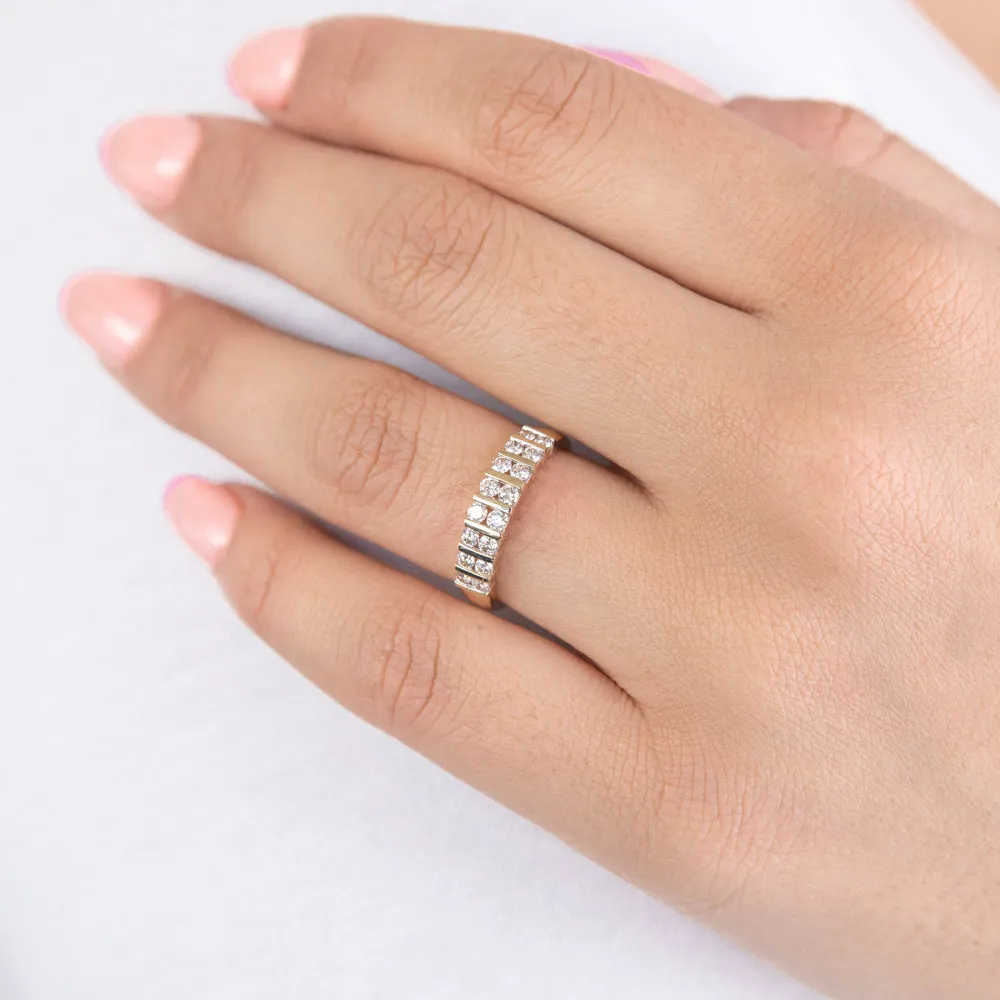 9ct Yellow Gold 1/2 Carat Double Row Channel Set Diamond Ring Shiels
