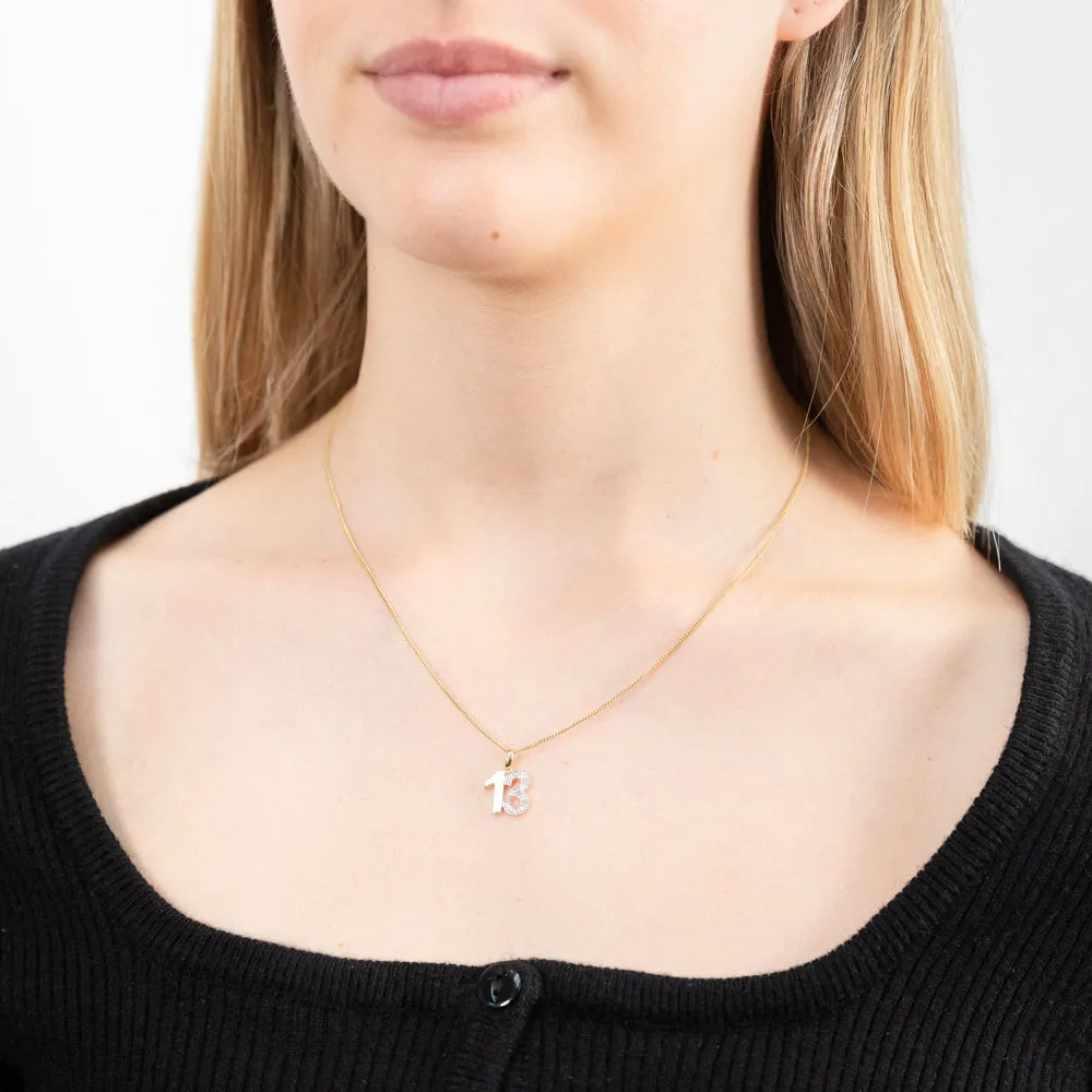 9ct Yellow Gold 13 Diamond Pendant Shiels