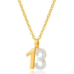 9ct Yellow Gold 13 Diamond Pendant Shiels