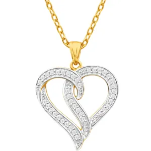 9ct Yellow Gold 1/4 Carat Diamond Heart Pendant Shiels