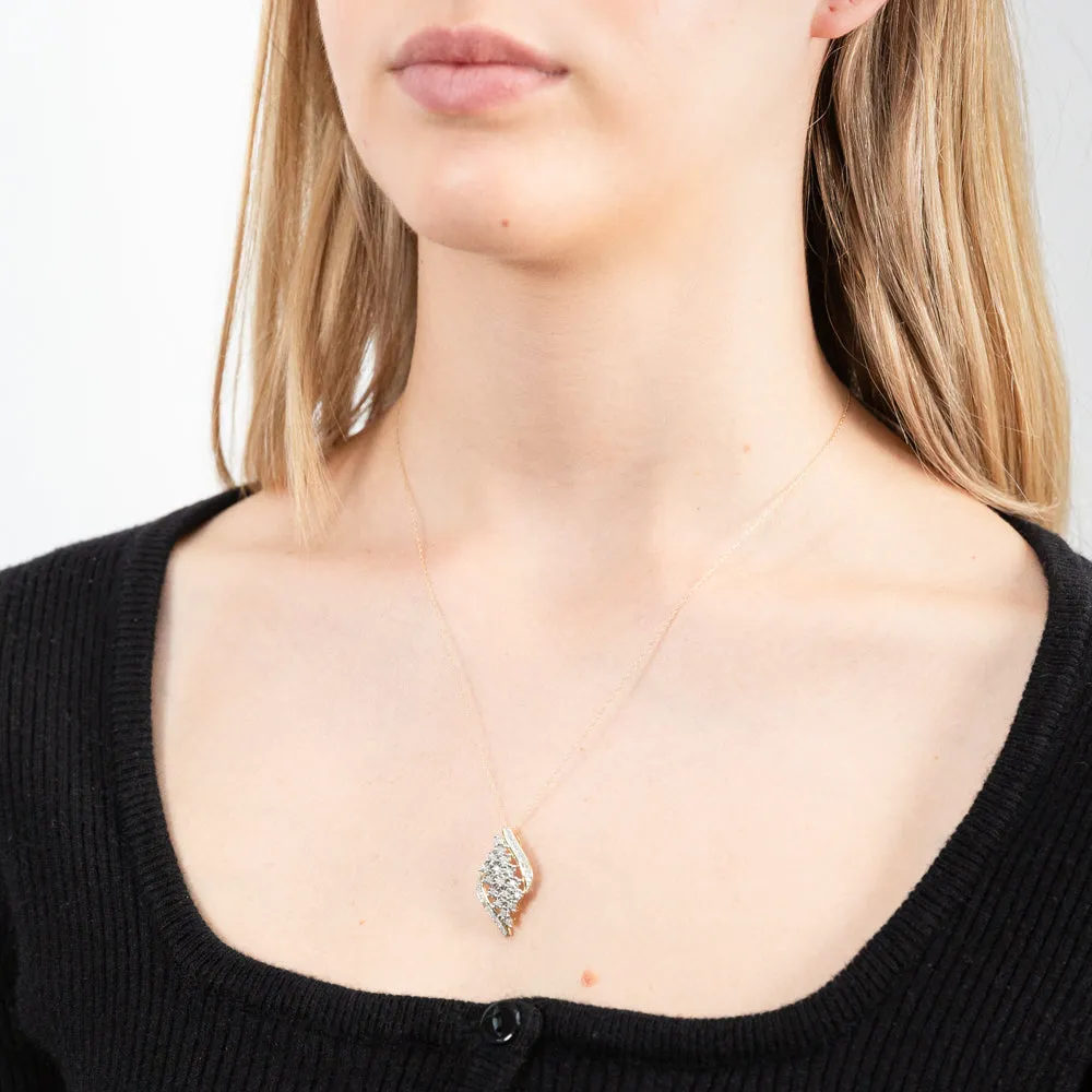9ct Yellow Gold 1/5 Carat Diamond Pendant on 45cm 9ct Gold Chain Shiels