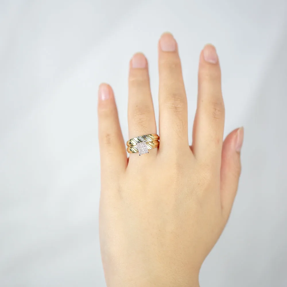 9ct Yellow Gold 2-Ring Diamond Bridal set with 0.20 Carat of Diamonds Shiels