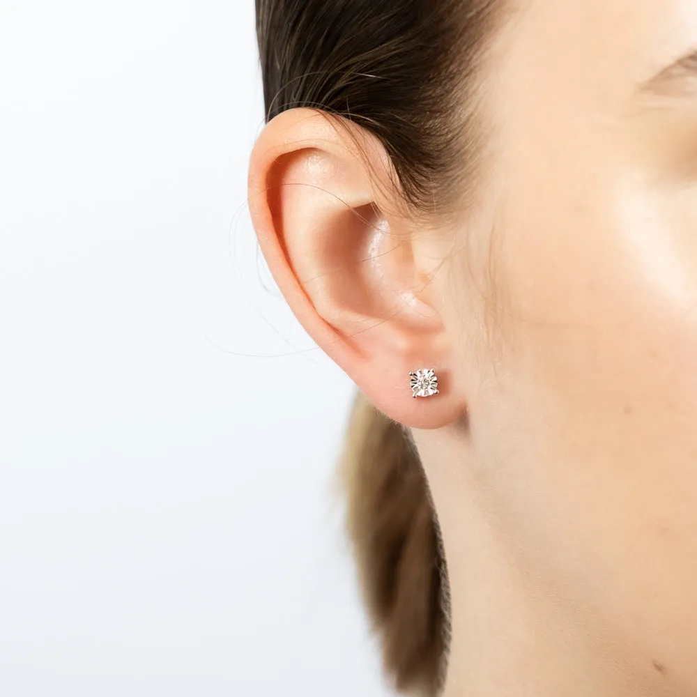 9ct Yellow Gold 5 Points Diamond Stud Earrings Shiels