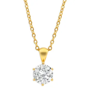 9ct Yellow Gold 8mm Cubic Zirconia Pendant Shiels