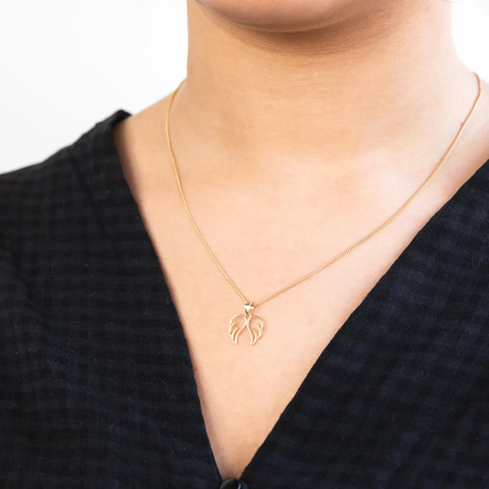 9ct Yellow Gold Angel Wings Pendant Shiels
