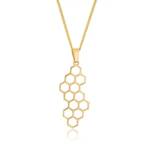 9ct Yellow Gold Beehive Pattern Pendant Shiels