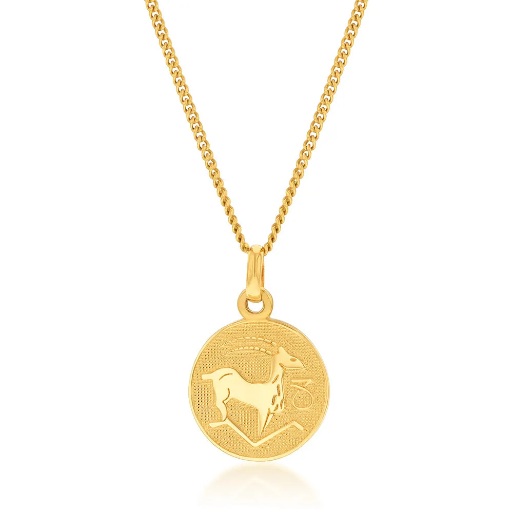 9ct Yellow Gold Capricorn Pendant Shiels