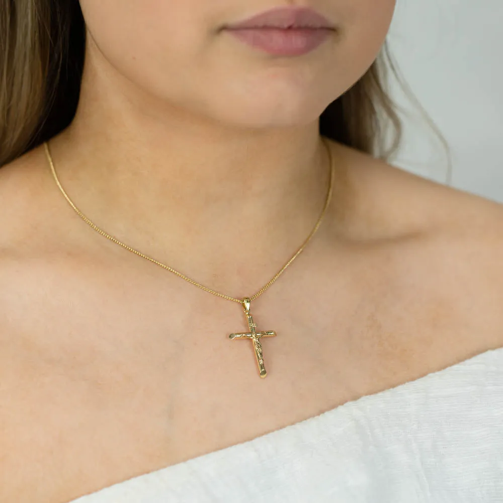 9ct Yellow Gold  Crucifix 20.5x29 Pendant Shiels