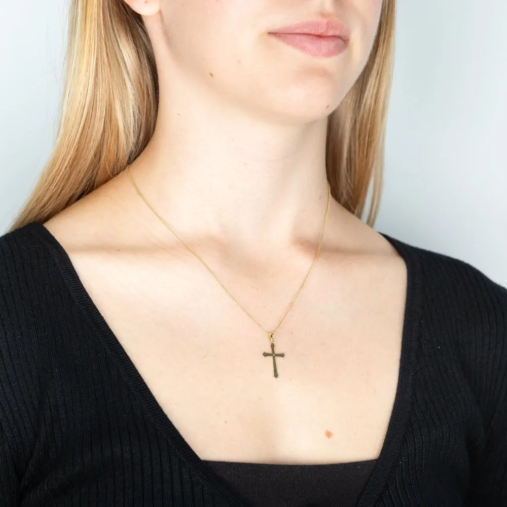 9ct Yellow Gold Diamond Cross Pendant Shiels