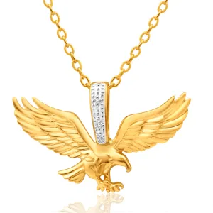 9ct Yellow Gold Diamond Eagle Pendant Shiels