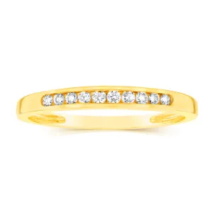 9ct Yellow Gold Diamond Eternity Ring with 10 Diamonds Shiels