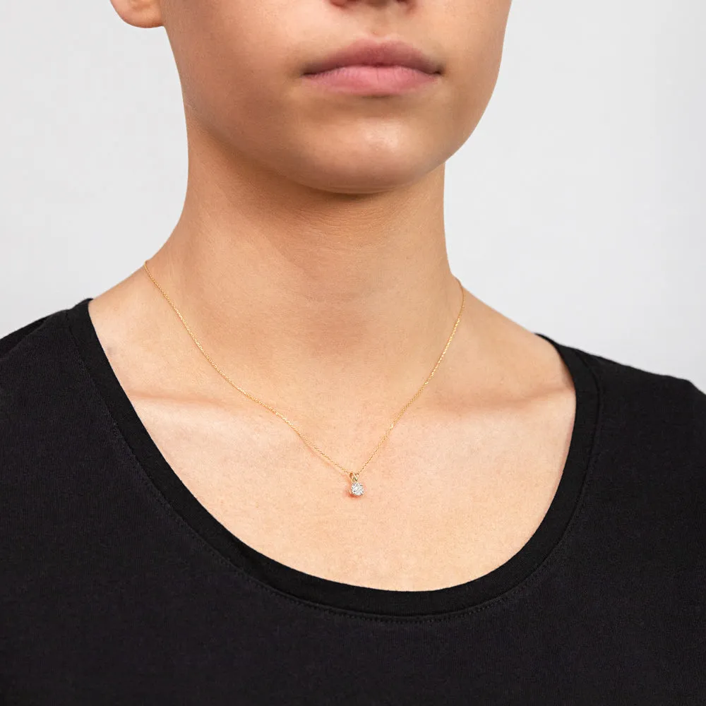 9ct Yellow Gold Diamond Pendant with Infinity Detail on Adjustable Length 45cm Chain Shiels