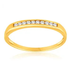 9ct Yellow Gold Diamond Ring Set with 10 Stunning Brilliant Diamonds Shiels