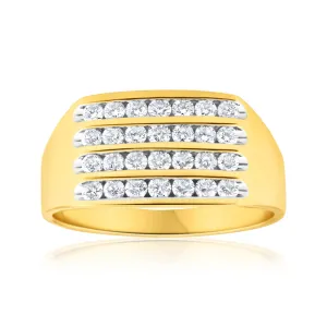 9ct Yellow Gold Diamond Ring Set With 28 Brilliant Cut Diamonds Shiels