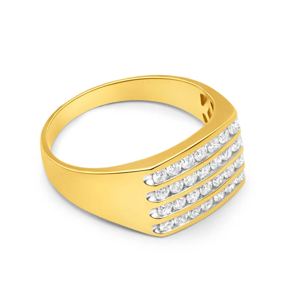 9ct Yellow Gold Diamond Ring Set With 28 Brilliant Cut Diamonds Shiels