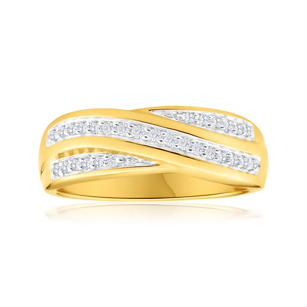 9ct Yellow Gold Diamond Ring  Set with 29 Brilliant Diamonds Shiels