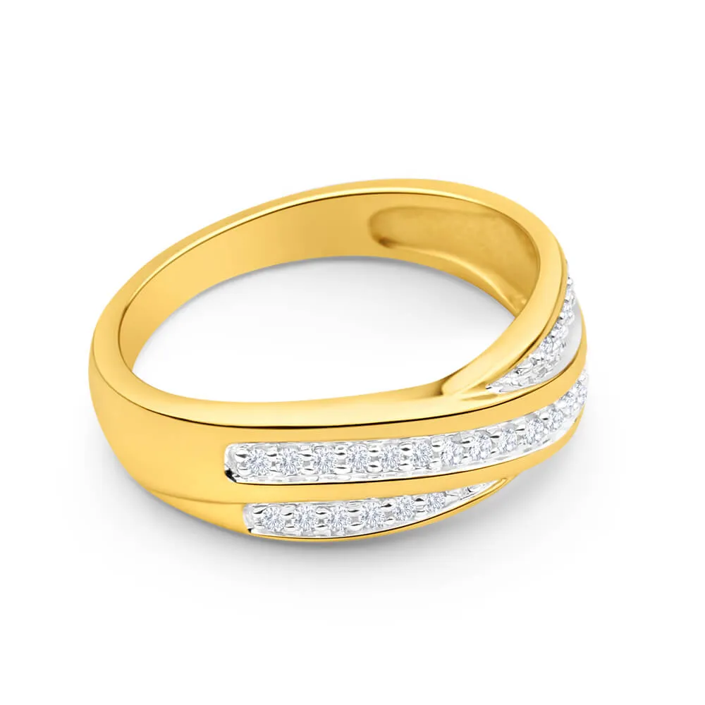 9ct Yellow Gold Diamond Ring  Set with 29 Brilliant Diamonds Shiels