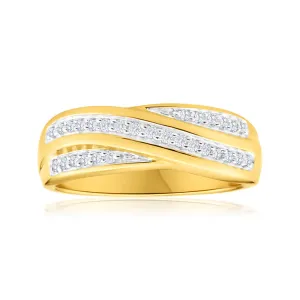9ct Yellow Gold Diamond Ring  Set with 29 Brilliant Diamonds Shiels
