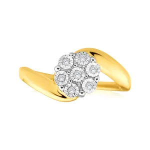 9ct Yellow Gold Diamond Ring Set With 7 Brilliant Cut Diamonds Shiels