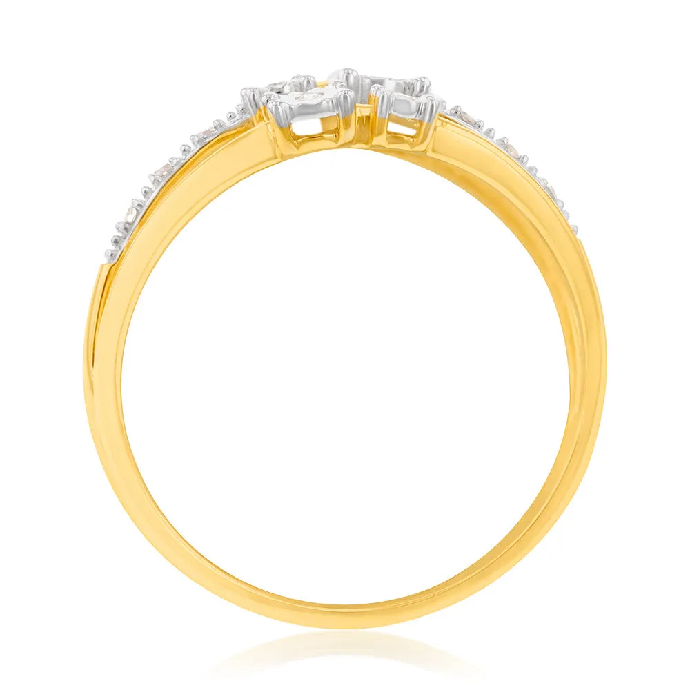 9ct Yellow Gold Diamond Ring with 12 Brilliant Diamonds Shiels
