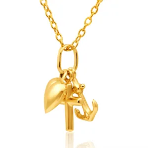 9ct Yellow Gold Faith Hope & Charity Pendant Shiels