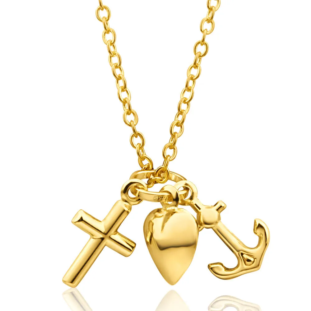 9ct Yellow Gold Faith Hope & Charity Pendant Shiels