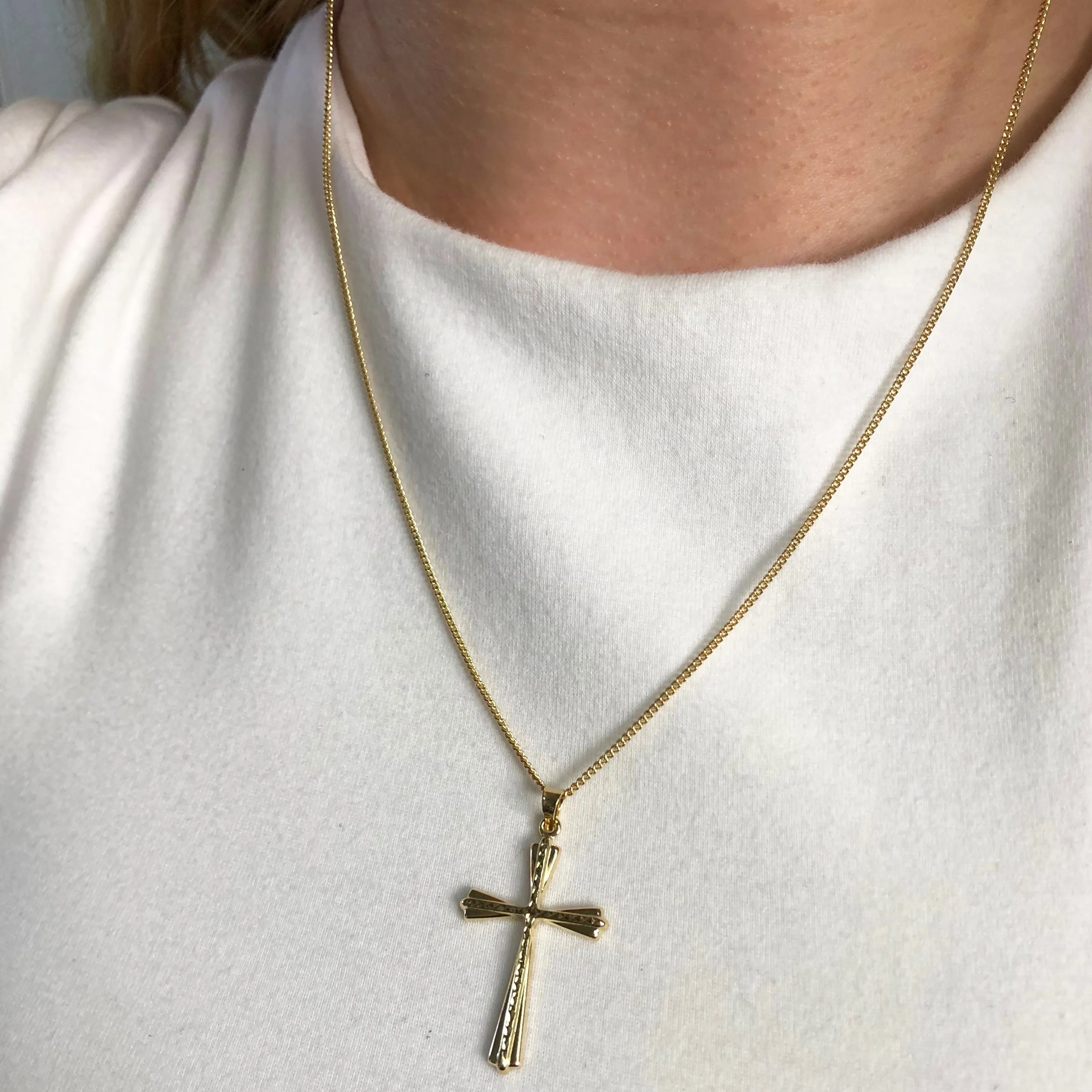 9ct Yellow Gold Fancy Cross Pendant Shiels