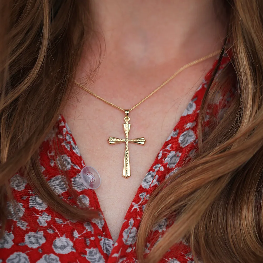 9ct Yellow Gold Fancy Cross Pendant Shiels