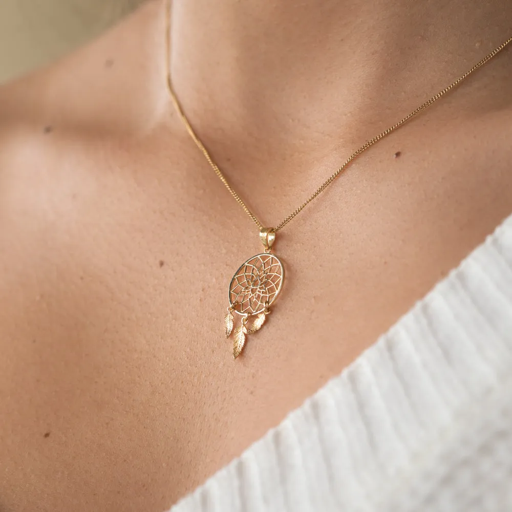 9ct Yellow Gold Fancy Dream Catcher Pendant Shiels