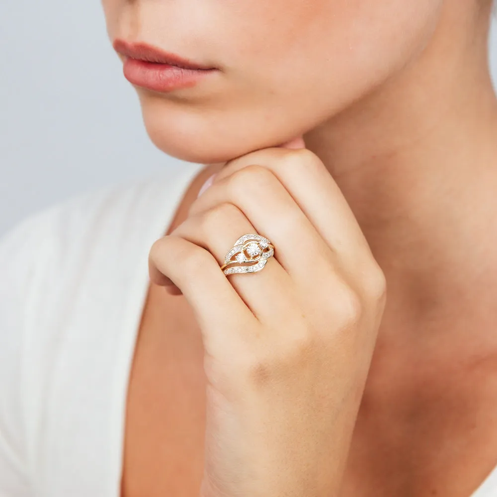 9ct Yellow Gold Fancy Ring in 1/6 Carat Natural Diamonds Shiels