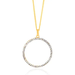 9ct Yellow Gold Filled 20mm Round Crystal Pendant Shiels