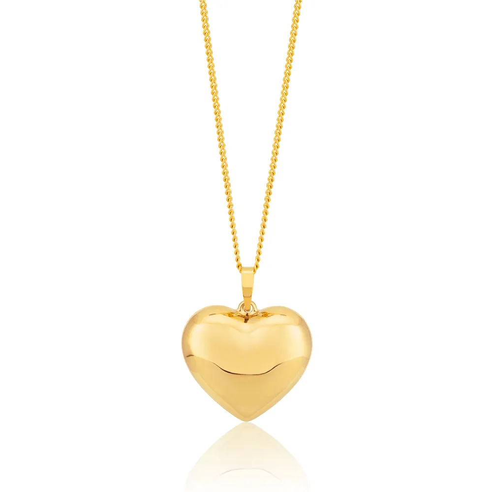 9ct Yellow Gold Filled Plain Heart Pendant Shiels